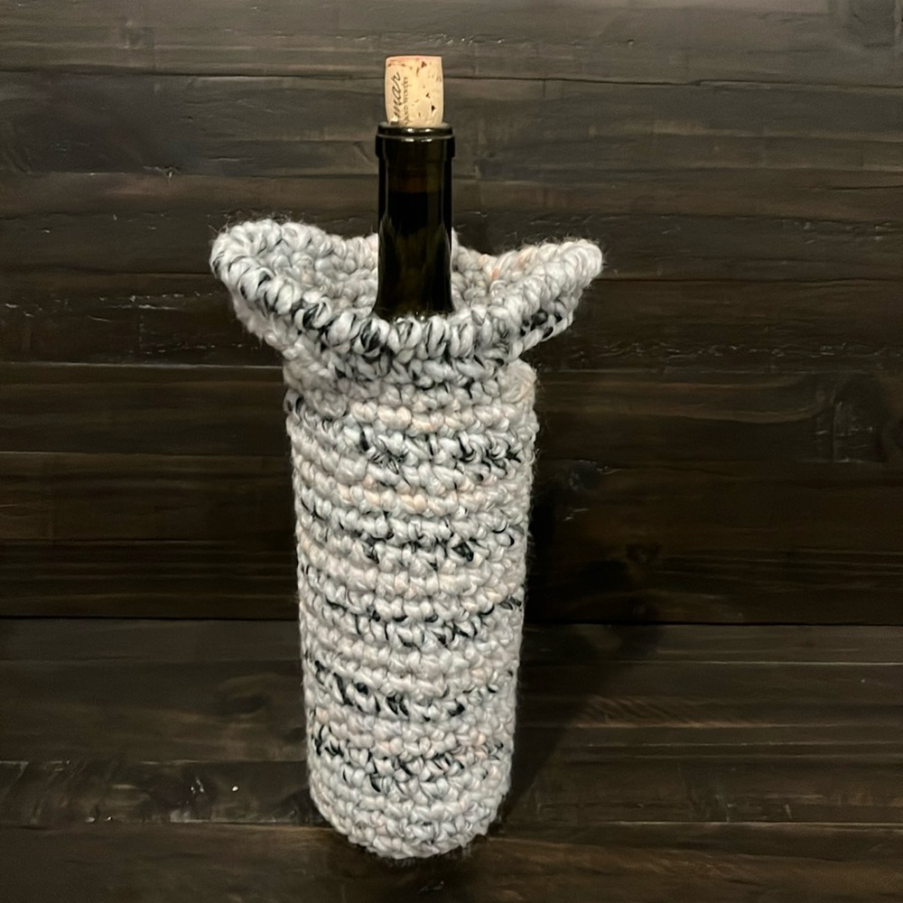 Wine Tote Gift Bag Crochet Handmade - PICK YOUR COLOR